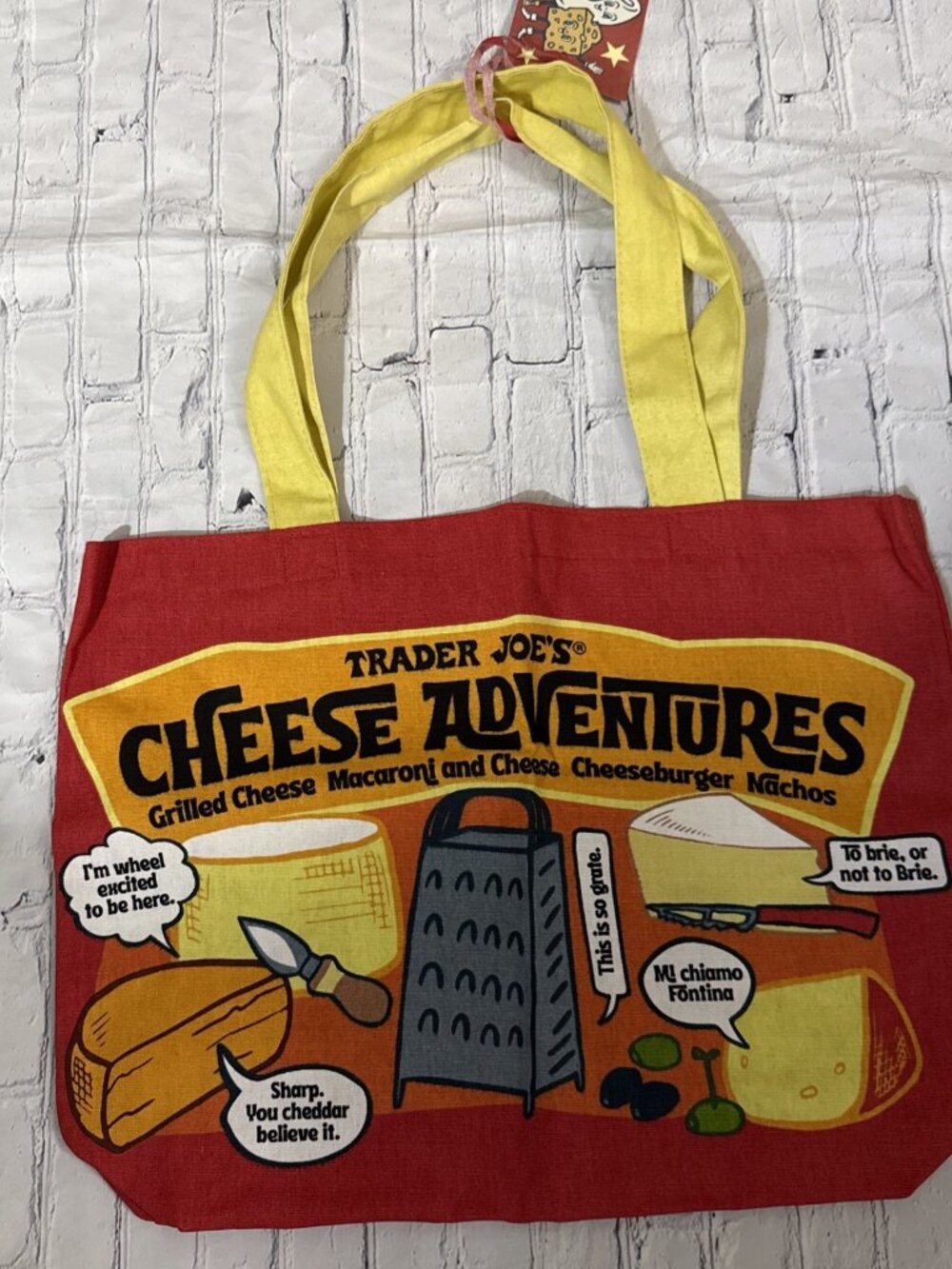 Trader Joe's Cheese Adventures Shopping Groceries Bag NEW With Tag